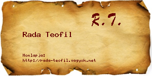 Rada Teofil névjegykártya